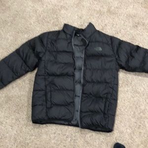Boys black North Face coat